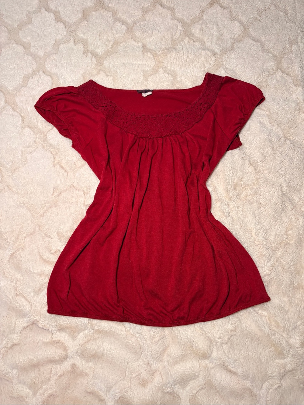 Red Short Sleeve Top